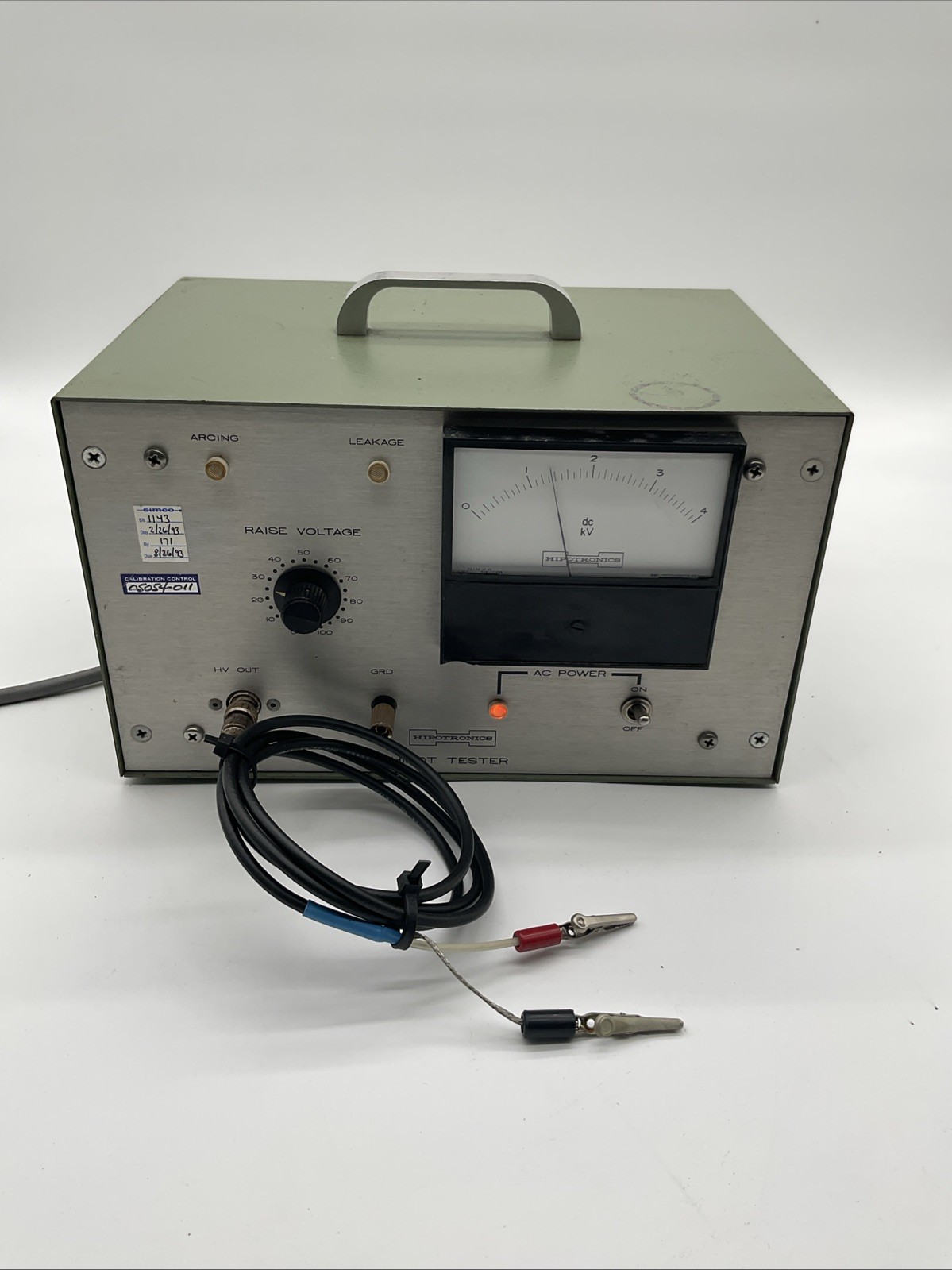 Vintage Hipotronics HDB4 Hipot Tester No.1630-1143S1