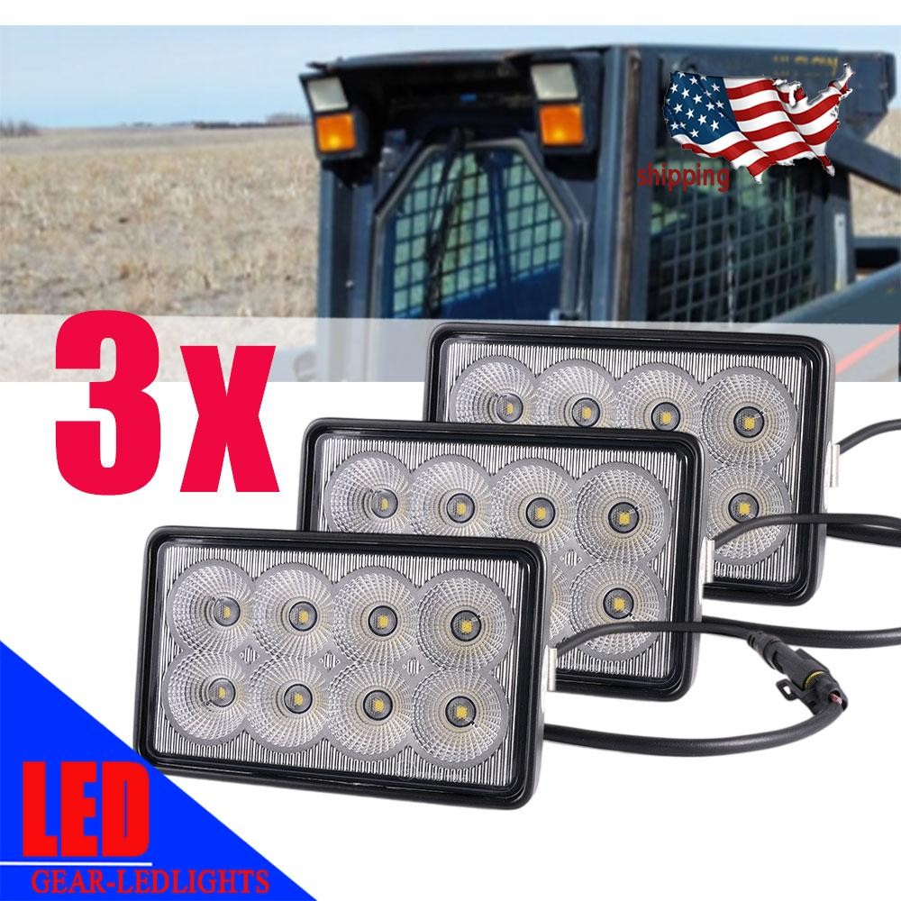 3x For New Holland C190 L190 LS180 LX565 LT190.B LED Headlight Front Work Light