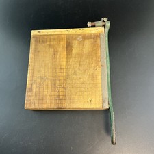 Vtg Ingento Guillotine Paper Cutter Wood Cast Metal Working 10