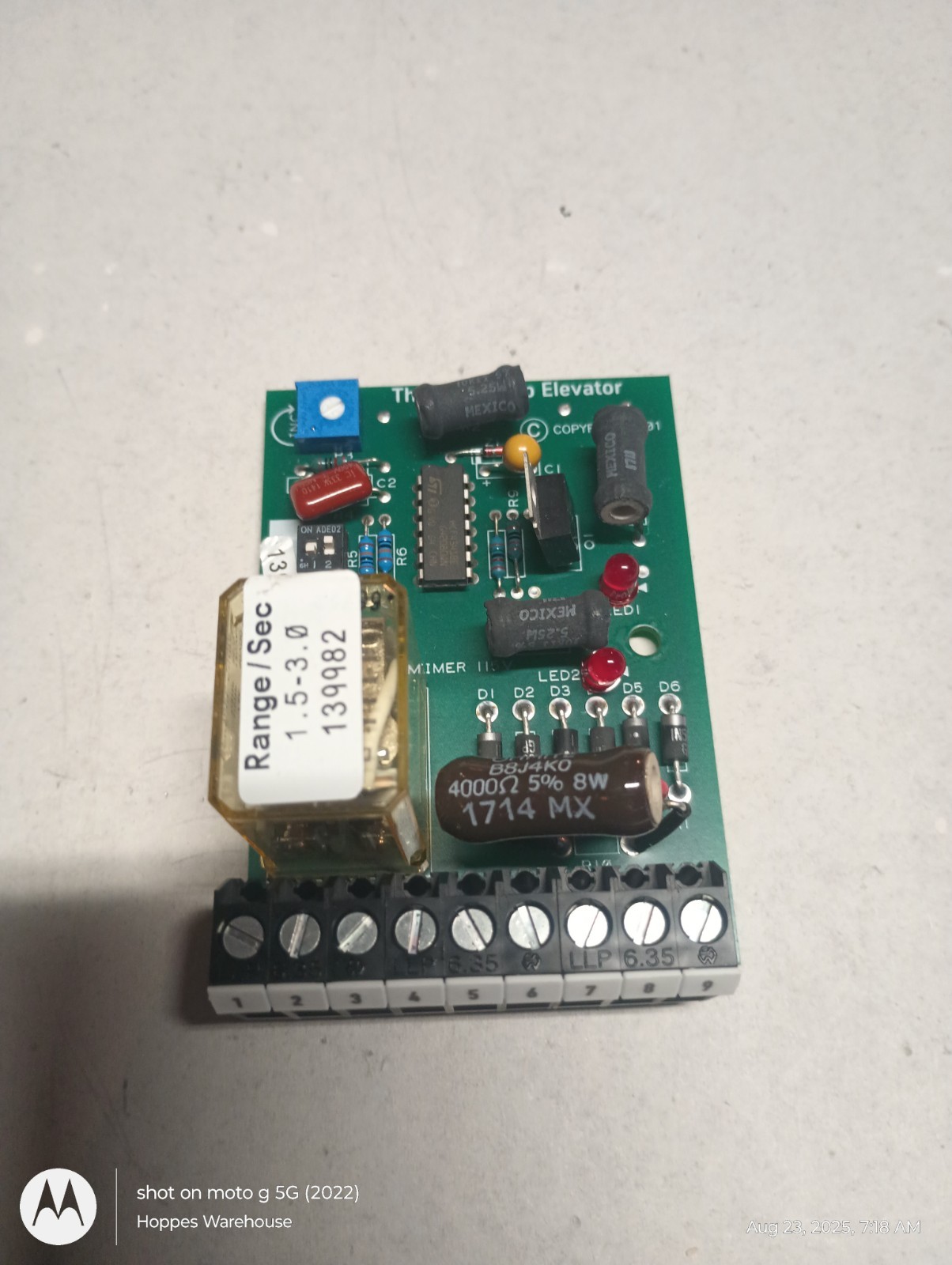 ThyssenKrupp 139982 Board Range/Sec, AC Timer 139983C ThyssenKrupp 139982 Board Range/Sec, AC Timer 139983C