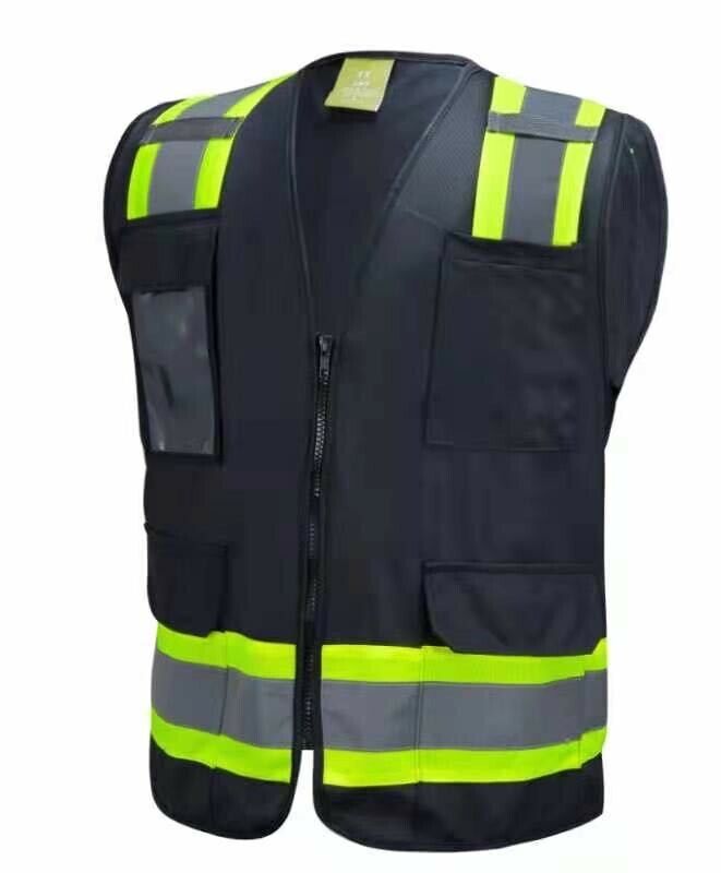 Surveyor Black Two Tones Safety Vest ,With Multi-Pocket Tool/ Photo ID