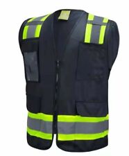 Surveyor Black Two Tones Safety Vest ,With Multi-Pocket Tool/ Photo ID picture