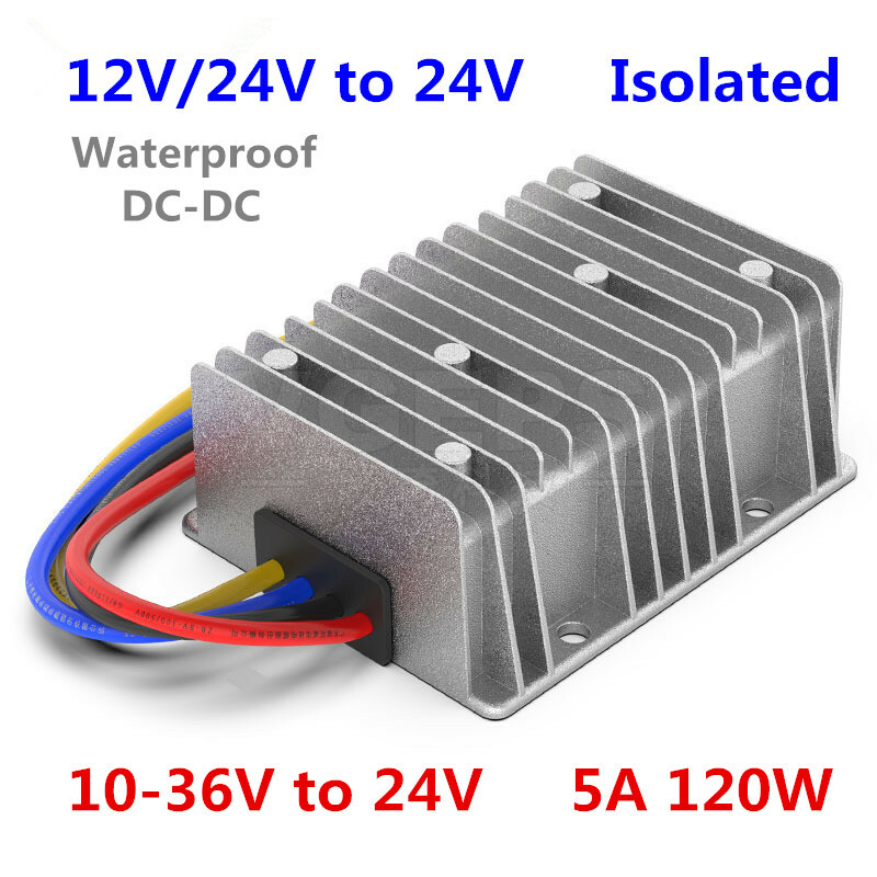 10-36V to 24V 5A 120W isolated Waterproof power converter 12V/24V to 24V DC-DC 10-36V to 24V 5A 120W isolated Waterproof power converter 12V/24V to 24V DC-DC