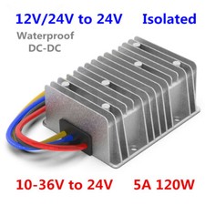 10-36V to 24V 5A 120W isolated Waterproof power converter 12V/24V to 24V DC-DC picture