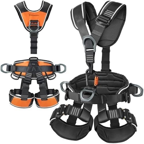 TRSMIMA Full Body Safety Harness for Climbing, Roofing & Tree Work