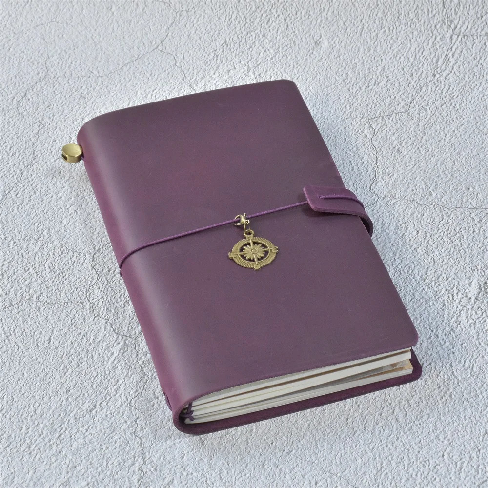 100% Genuine Leather Journal Refillable Travel Notebook Retro DIY Handmade Diary 100% Genuine Leather Journal Refillable Travel Notebook Retro DIY Handmade Diary