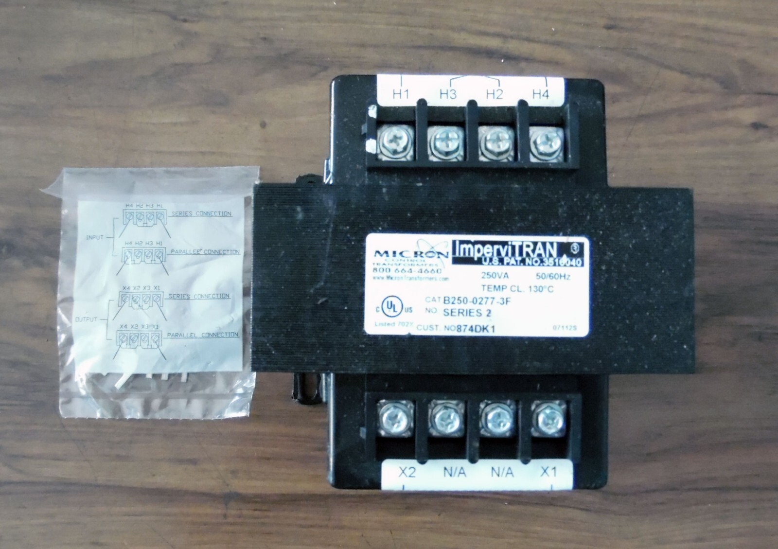 New MICRON ImperviTRAN B250-0277-3F Industrial Control Transformer 250VA New MICRON ImperviTRAN B250-0277-3F Industrial Control Transformer 250VA