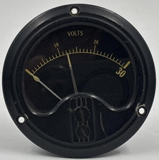 Vintage WWII Aircraft Voltmeter Gauge 0-30 Volts Westinghouse Panel Instrument picture