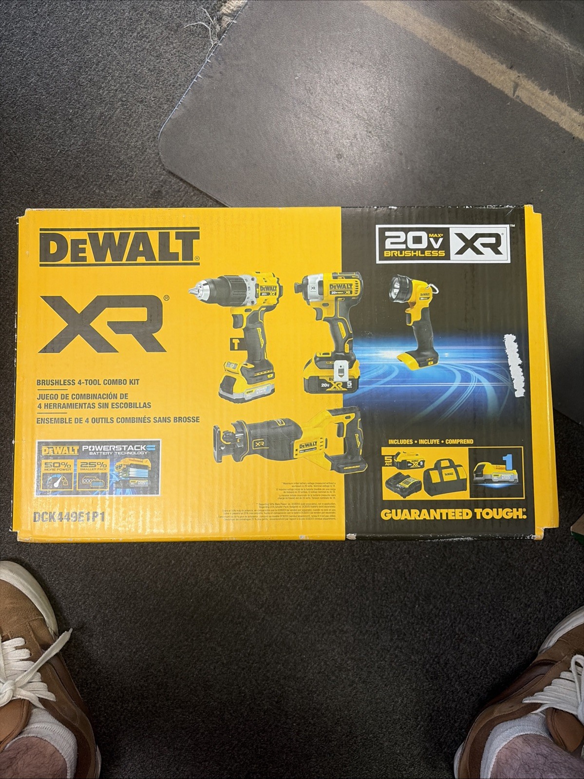 New DeWalt DCK449E1P1 20V MAX Brushless 4-Tool Combo Kit New DeWalt DCK449E1P1 20V MAX Brushless 4-Tool Combo Kit