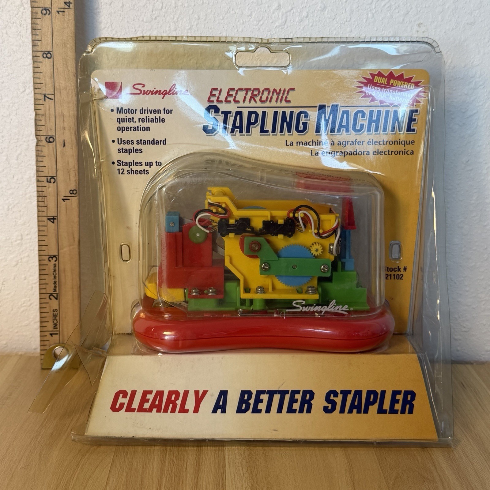 Vintage 90\'s Swingline Transparent Clear Stapler Electronic Stapling Machine New