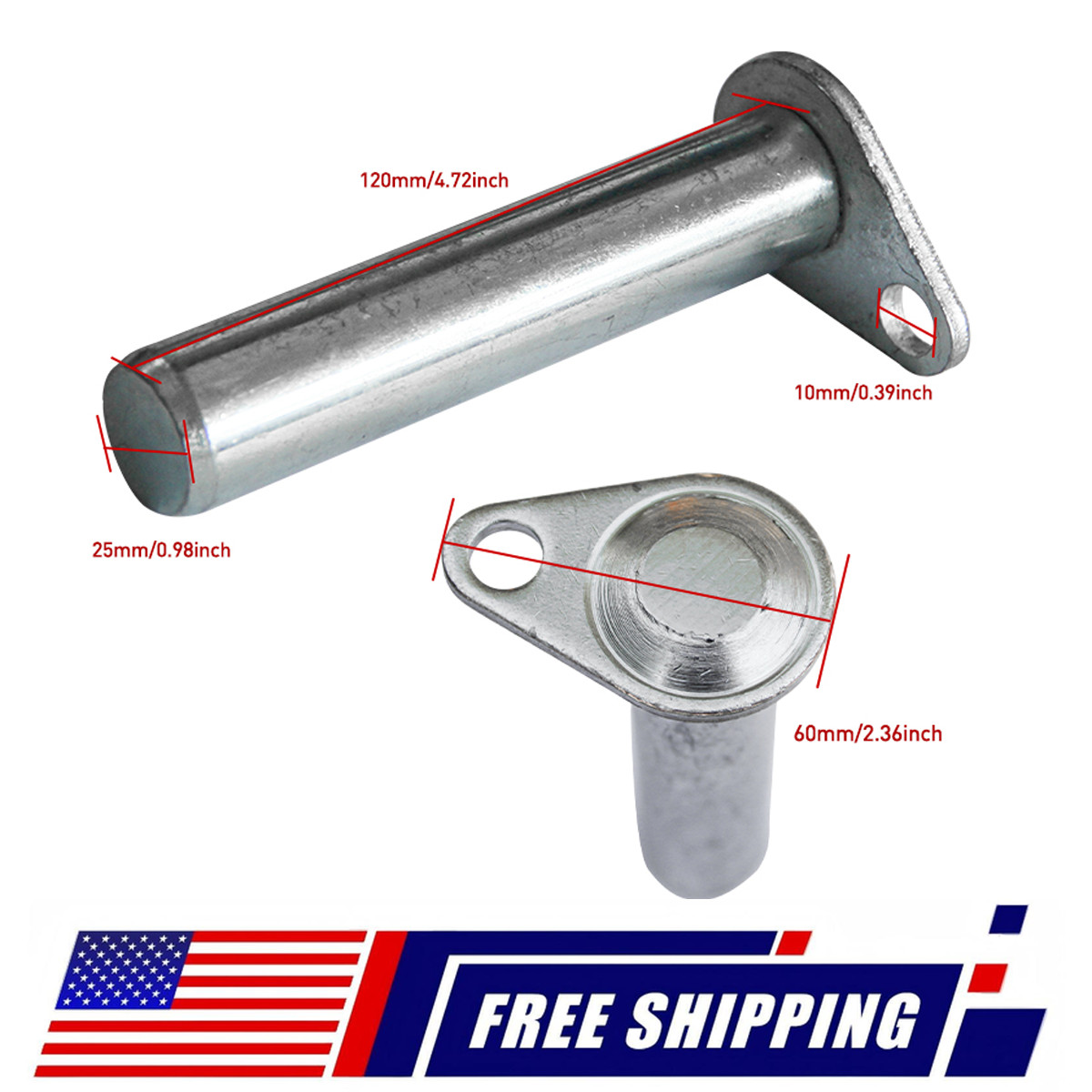 2 PCS Pins for Mini Excavator Attachment Connection 25mm/0.98in 2 PCS Pins for Mini Excavator Attachment Connection 25mm/0.98in