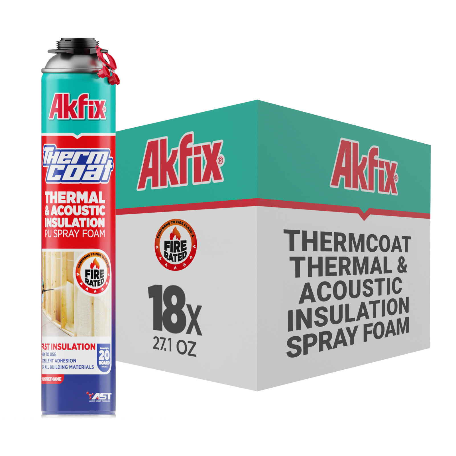 Akfix Thermcoat Spray Foam Insulation Closed Cell Fire Rated Self Expanding 18P Akfix Thermcoat Spray Foam Insulation Closed Cell Fire Rated Self Expanding 18P
