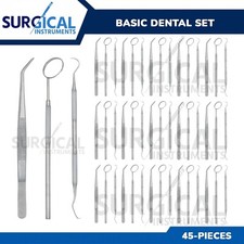 45 Instruments Basic Dental Set Mirror Explorer College Plier Economy Grade picture