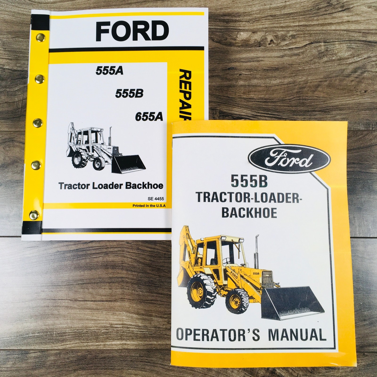 Ford 555B Tractor Loader Backhoe Owners Operators Service Repair Shop Manuals