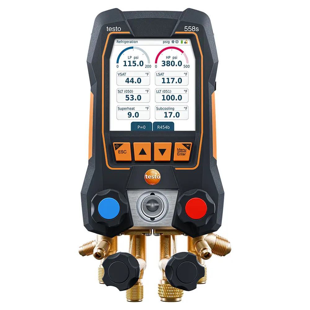 Testo 558s 4-Valve Smart Digital Manifold, A2L/A3 Compatible Testo 558s 4-Valve Smart Digital Manifold, A2L/A3 Compatible