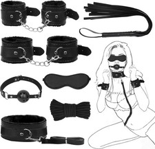 7PCS BDSM Restraints Set with Adjustable Sex Wrist & Ankle Cuffs, Collar, Bondag picture