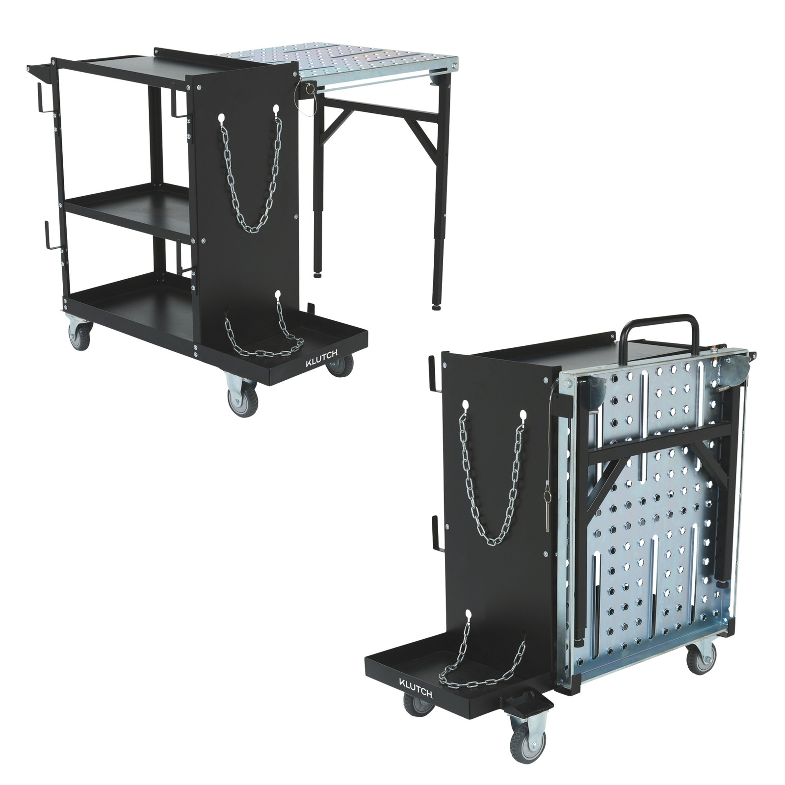 Klutch 3-Tier Welding Cart and Table Combo, 200-Lb. Capacity, Heavy-Duty 16-Ga. Klutch 3-Tier Welding Cart and Table Combo, 200-Lb. Capacity, Heavy-Duty 16-Ga.
