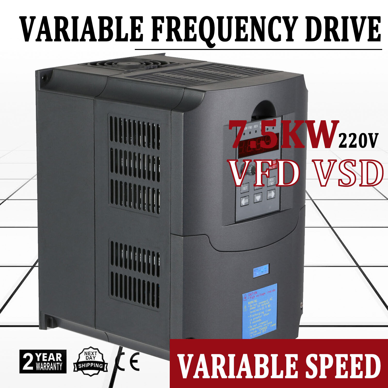 220V 7.5KW 10HP VFD Single To 3 Phase Variable Frequency Drive Inverter CNC VSD