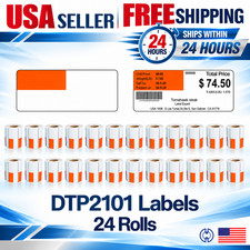 Zebra 2 5/8 x 1 1/8 POLYPRO 4000D Orange Price tag, 500 Labels 24 Rolls BOX M picture