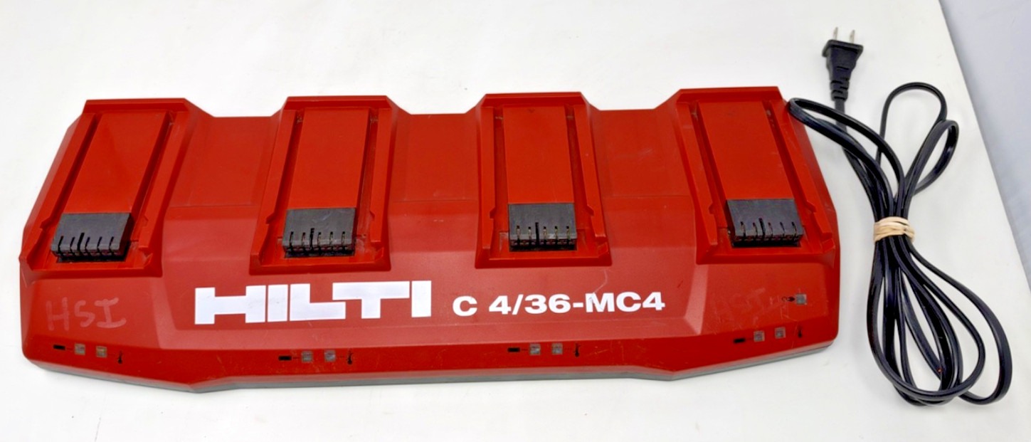 Hilti C4/36 MC4 Multi 4-Bay Charger   LED Charger Working Condition 