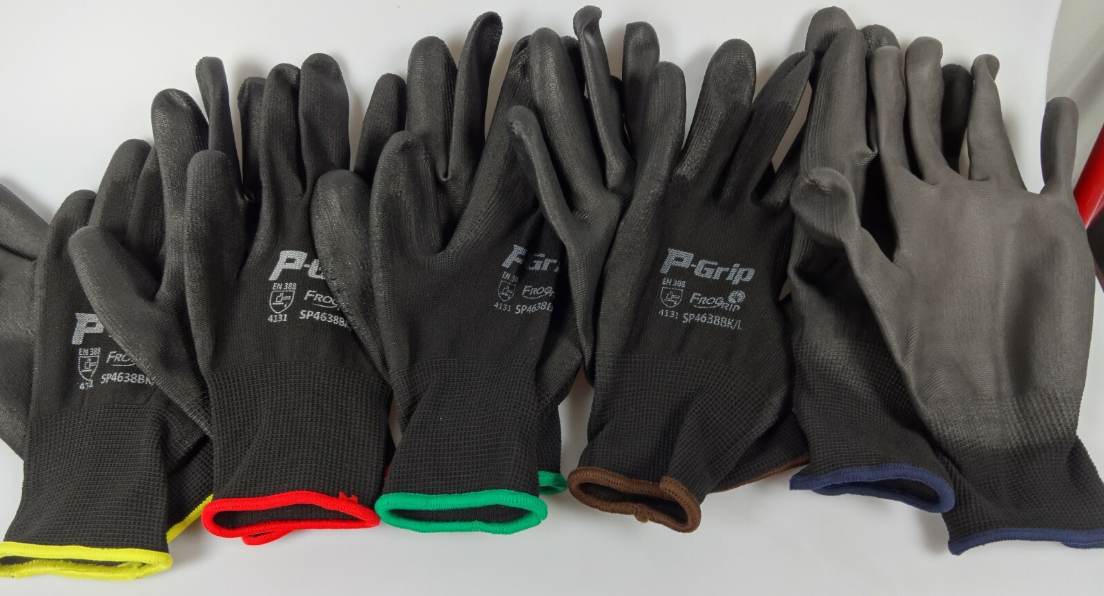 LOT OF 144 Pairs LIBERTY P-GRIP WORK GLOVES BLACK PU POLYURETHANE PALM SP4638BK