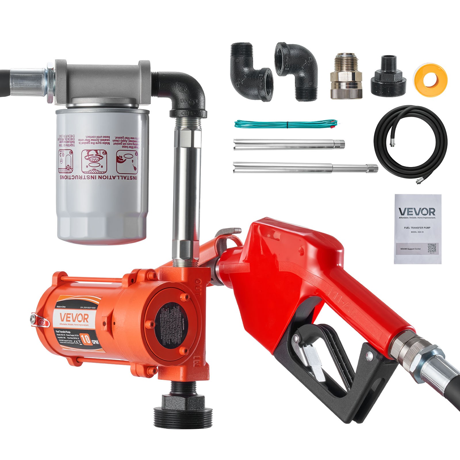Uimoso 12V DC Fuel Transfer Pump, 10 GPM for Diesel, Gasoline, with Auto Nozzle Uimoso 12V DC Fuel Transfer Pump, 10 GPM for Diesel, Gasoline, with Auto Nozzle