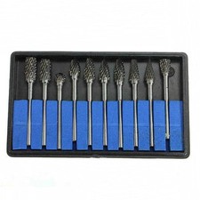 10Pcs Rotary Burrs Tungsten Carbide Metal Steel Drill Bits Rotary Tool Set picture