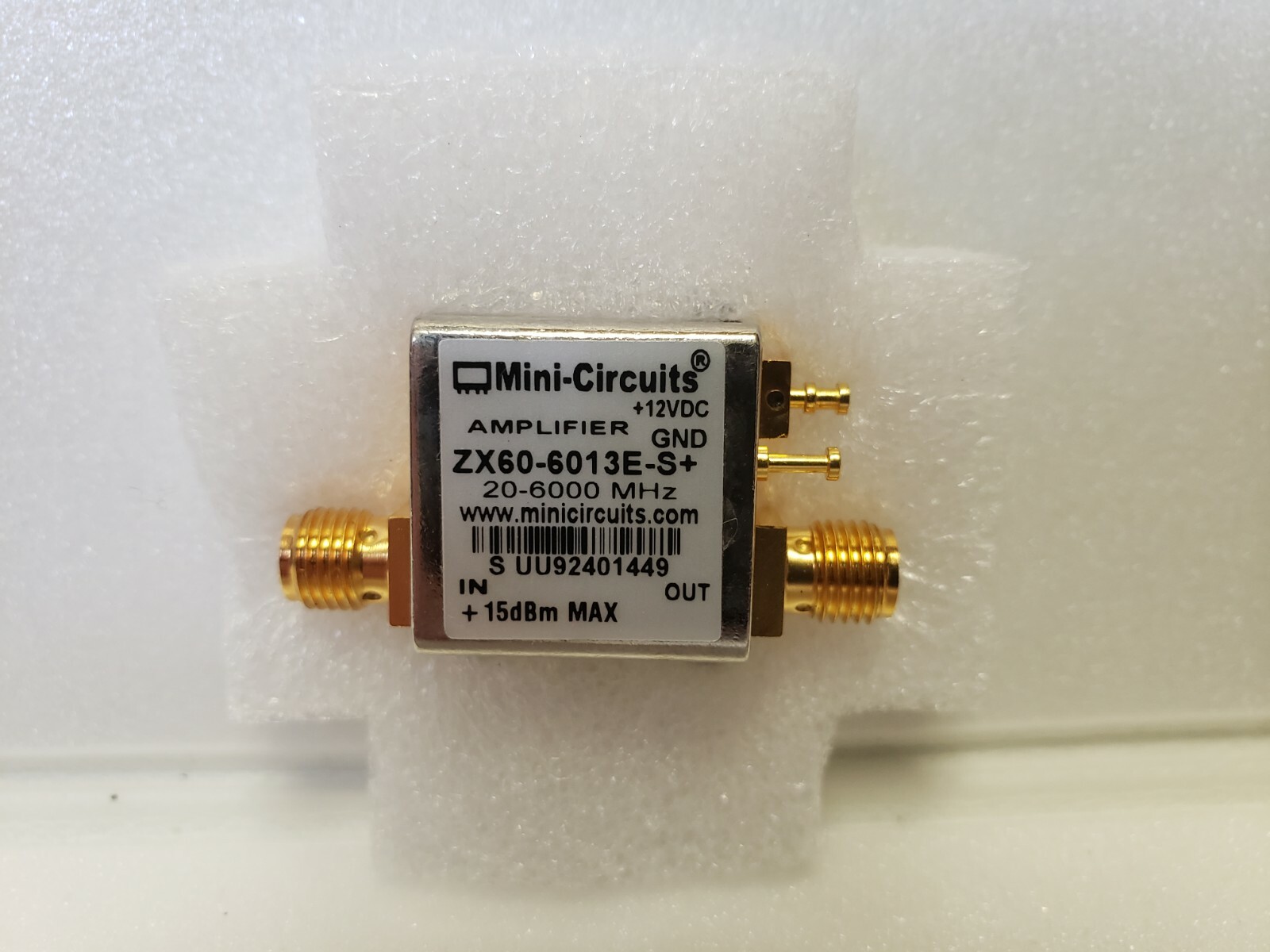 Mini-Circuits ZX60-6013E-S+ 20-6000MHz 50Ohm SMA RF Coaxial Amplifier Mini-Circuits ZX60-6013E-S+ 20-6000MHz 50Ohm SMA RF Coaxial Amplifier