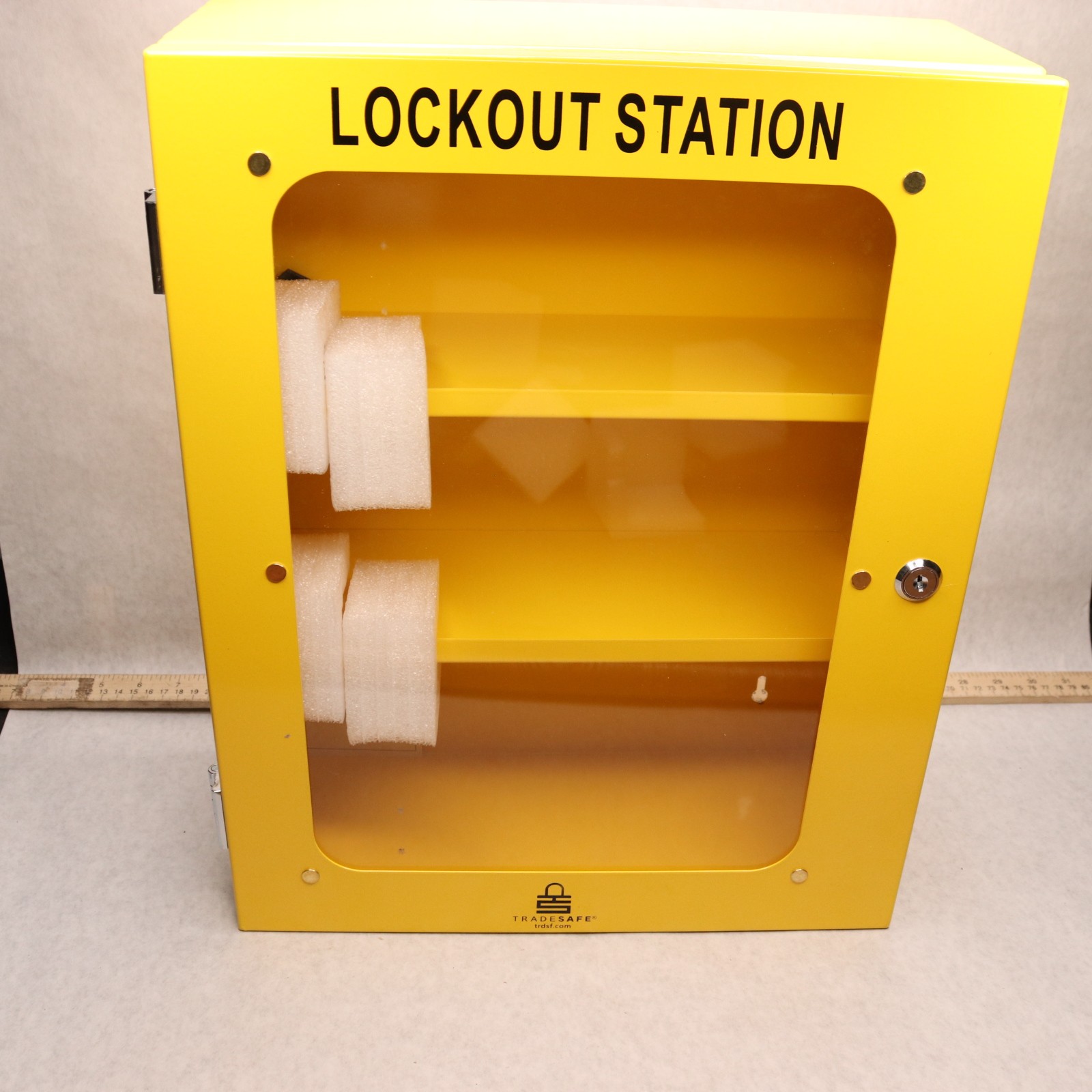Tradesafe Lockout Tagout Cabinet Station Unfilled Yellow Steel Plate Body Tradesafe Lockout Tagout Cabinet Station Unfilled Yellow Steel Plate Body