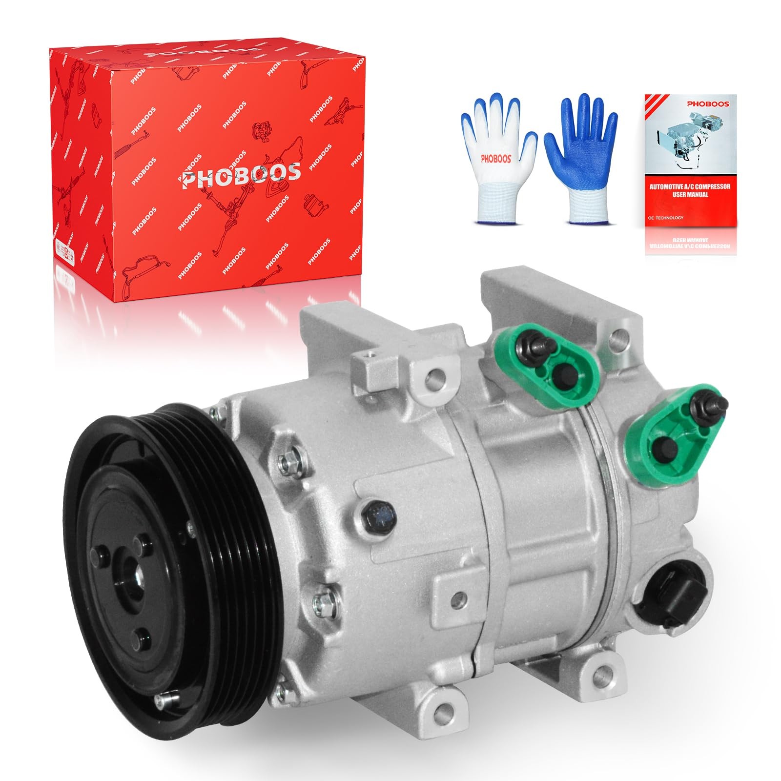 PHOBOOS A/C Compressor with Clutch Compatible with Hyundai Sonata PHOBOOS A/C Compressor with Clutch Compatible with Hyundai Sonata