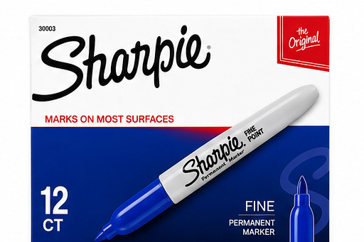 Sharpie Fine Point Permanent Marker Blue 12 Count Pack 30003 New Sealed