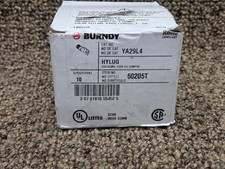 Box of (10) Burndy YA29L4 250MCM CU 1 Hole Short 3/8 Compression Lug picture