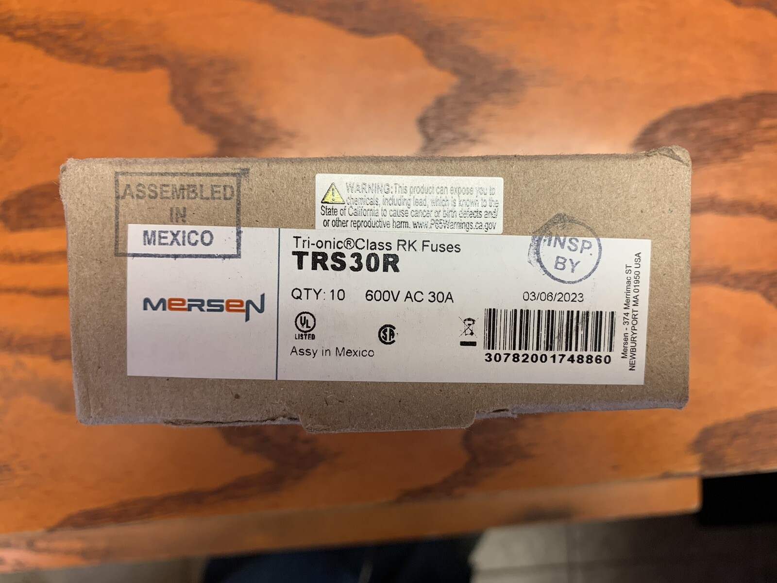 10 Mersen Ferraz Shawmut TRS30R Tri-Onic Time Delay Fuses 30a 600v Class RK5 10 Mersen Ferraz Shawmut TRS30R Tri-Onic Time Delay Fuses 30a 600v Class RK5