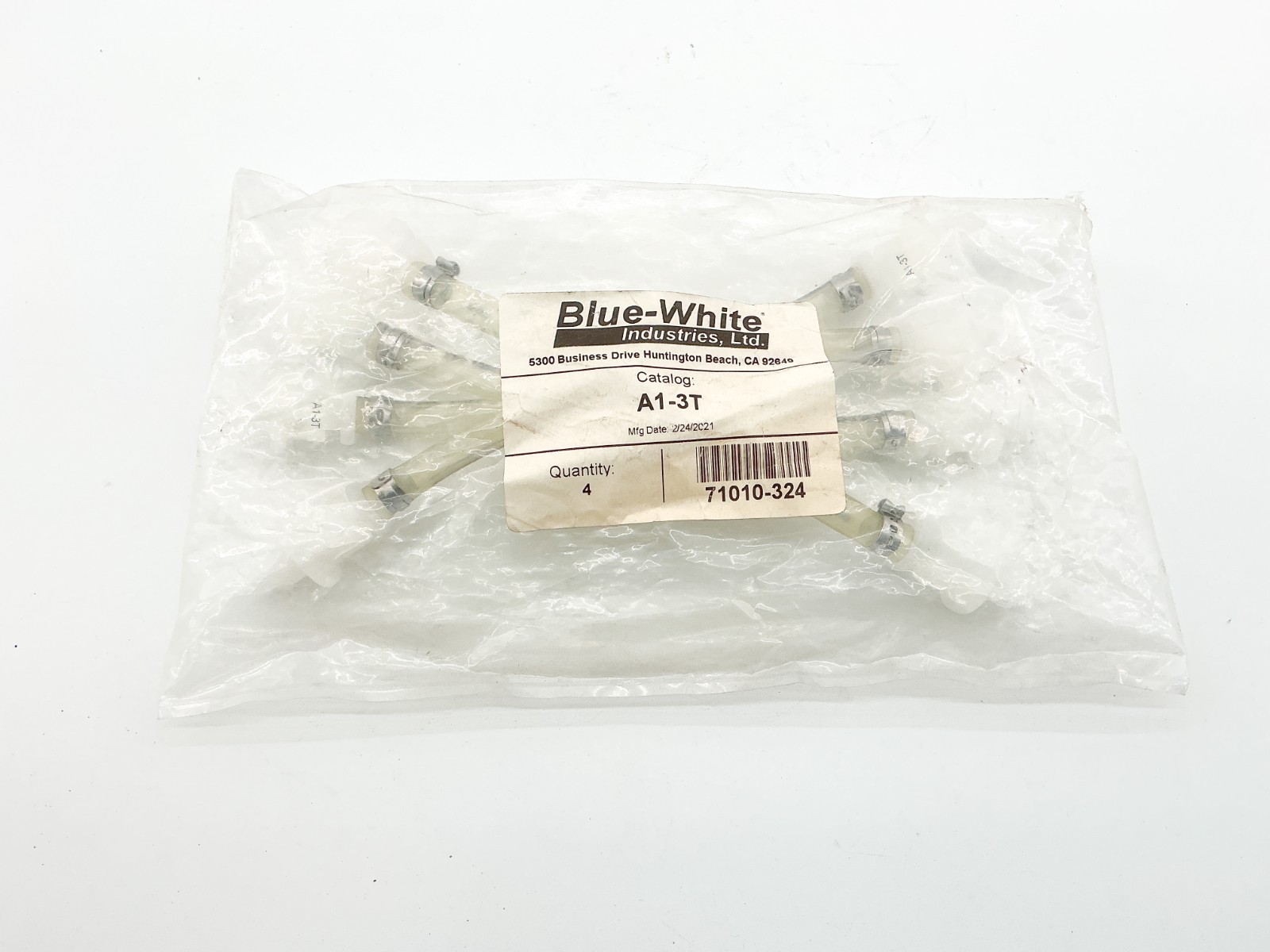 New Lot of 4 New Blue-White Industries A1-3T Flex-A-Thane Tube Assembly New Lot of 4 New Blue-White Industries A1-3T Flex-A-Thane Tube Assembly