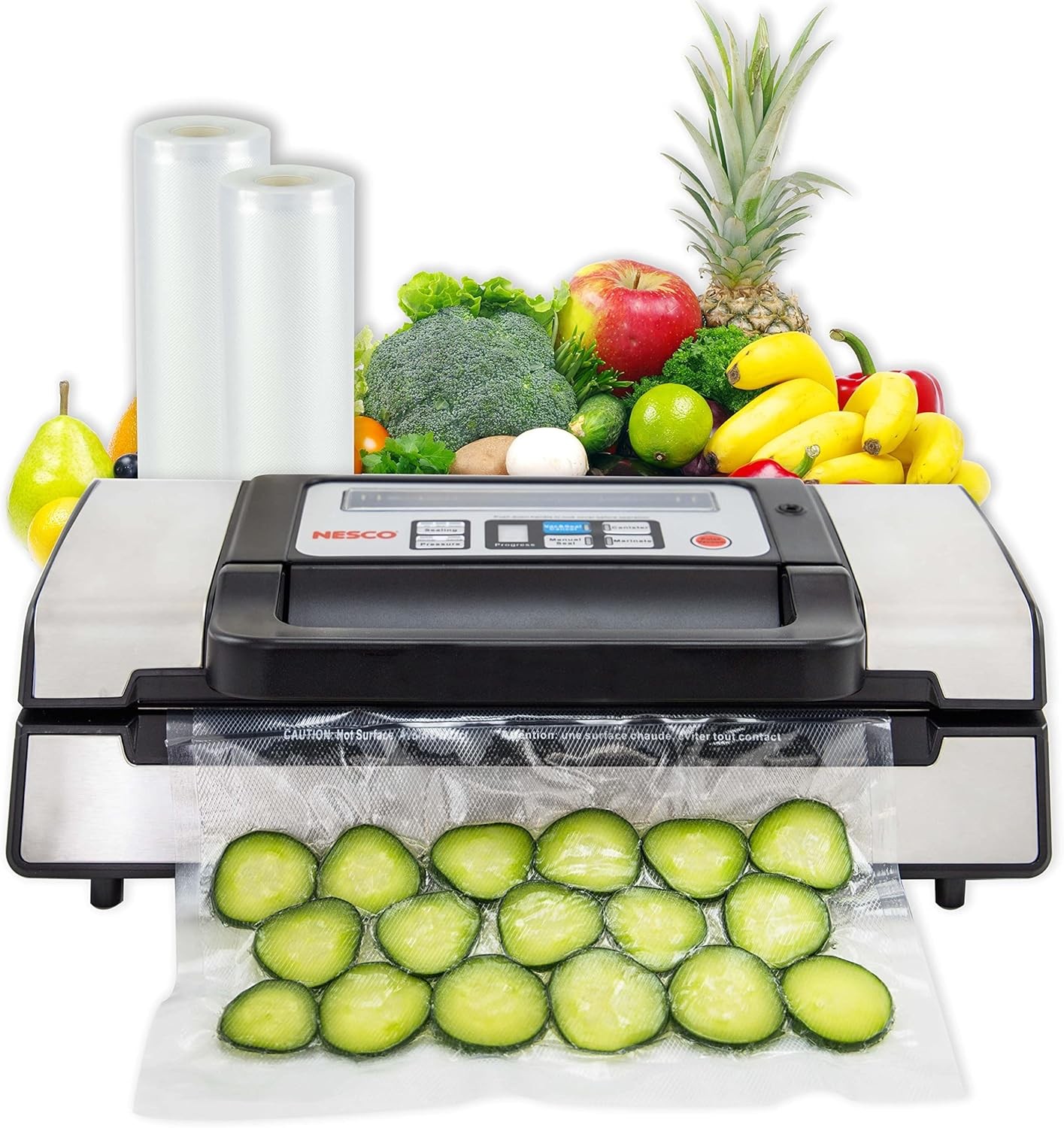 Nesco Deluxe Food VS-12 Vacuum Sealer, 130W, Silver
