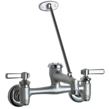 Chicago Faucets 897-RCF Service Sink Faucet Wall Mount Rough Chrome 2 Handle picture