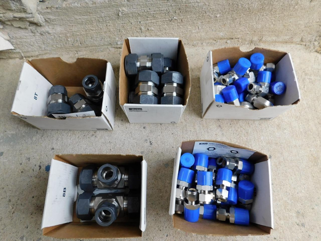 PARKER MIX LOT ASSORTMENT OF STAINLESS STEEL FITTING FITTINGS SWAGELOK NEW PARKER MIX LOT ASSORTMENT OF STAINLESS STEEL FITTING FITTINGS SWAGELOK NEW