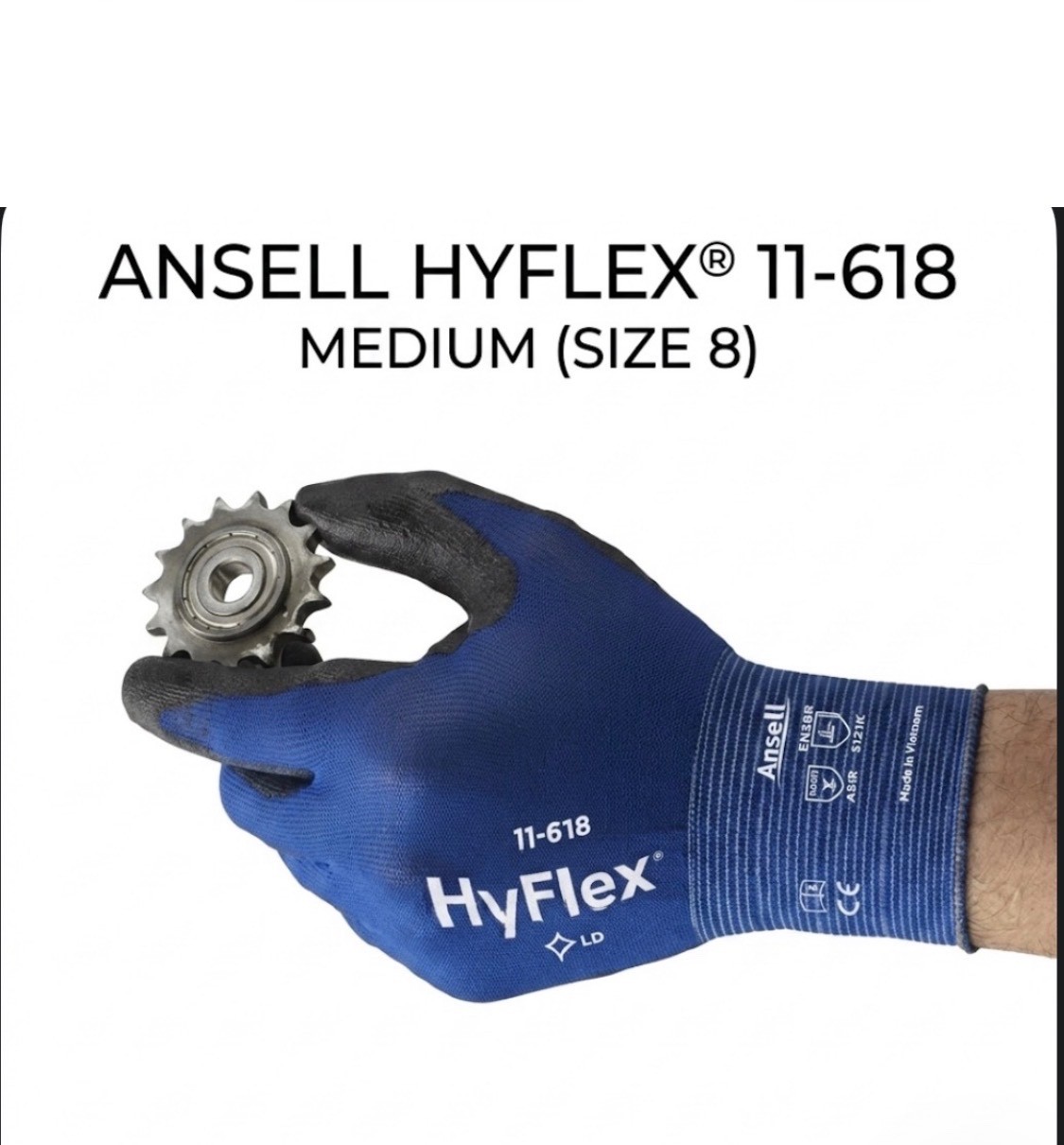 12 Pair Ansell HyFlex 11-618 Work Gloves PU Coated Precision Grip Size 8 MEDIUM 12 Pair Ansell HyFlex 11-618 Work Gloves PU Coated Precision Grip Size 8 MEDIUM