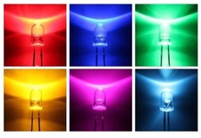 100pc 3mm 5mm LED Clear Lens Red Green Blue White Yellow Select Color Qty picture
