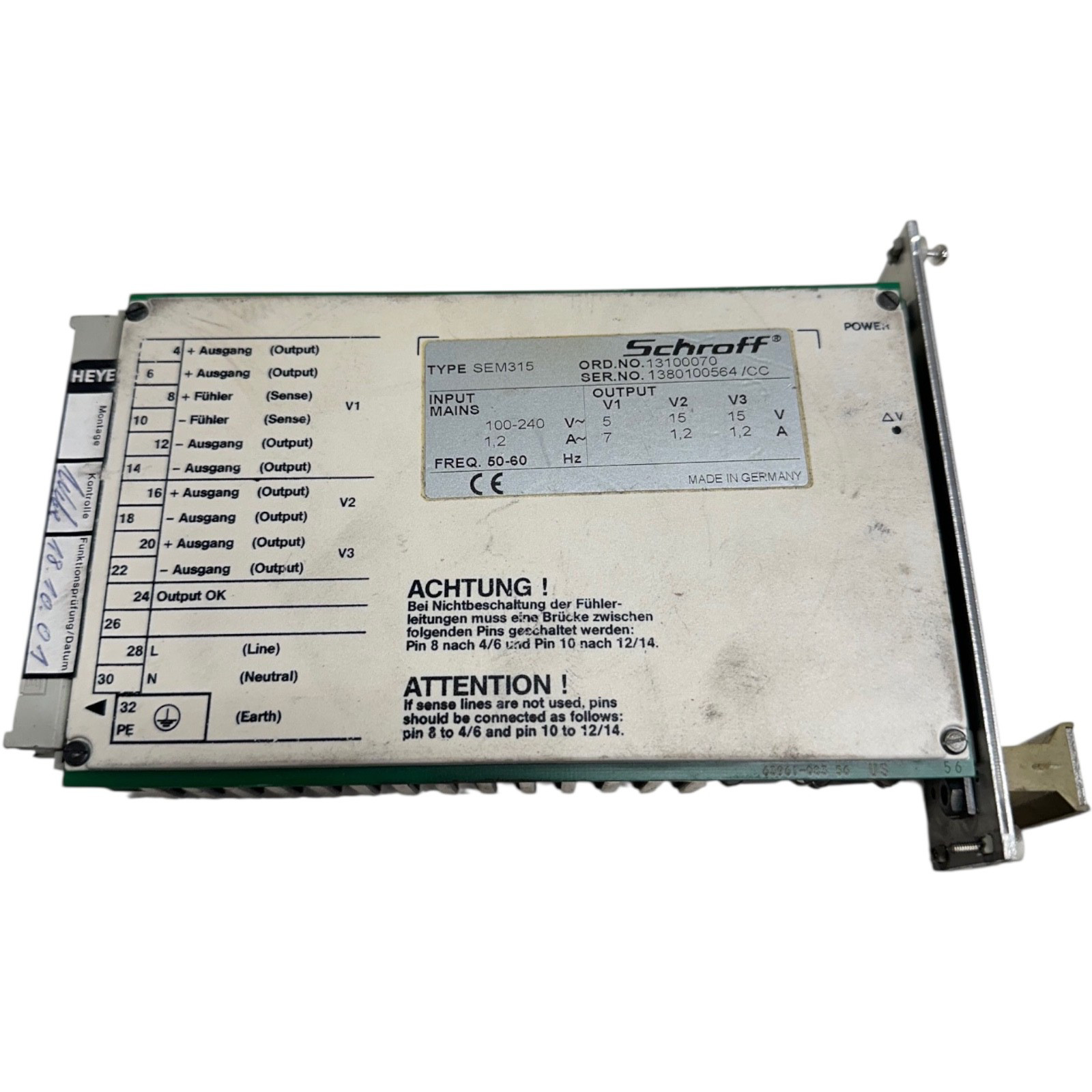Schroff Type SEM315, 13100070 Power Supply
🔥Fast Shipping🔥 Schroff Type SEM315, 13100070 Power Supply
🔥Fast Shipping🔥