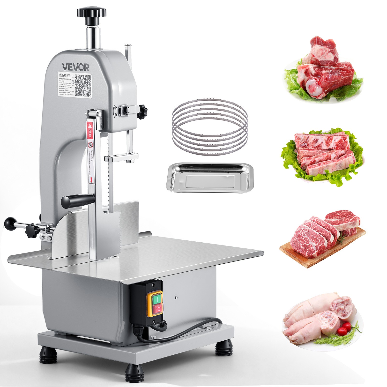 VEVOR Commercial Electric Meat Bandsaw 650W Bone Saw for Bones & Frozen Meat VEVOR Commercial Electric Meat Bandsaw 650W Bone Saw for Bones & Frozen Meat