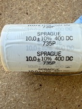Sprague 735P 10uf 400vdc 85C Polypropylene Film Axial Capacitor ±10% Vintage picture