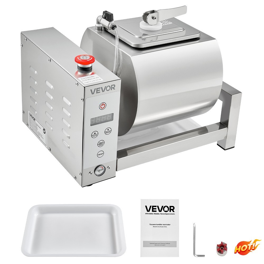 VEVOR 10L Meat Tumbler Marinator, Vacuum Marinating Machine, Stainless Steel VEVOR 10L Meat Tumbler Marinator, Vacuum Marinating Machine, Stainless Steel