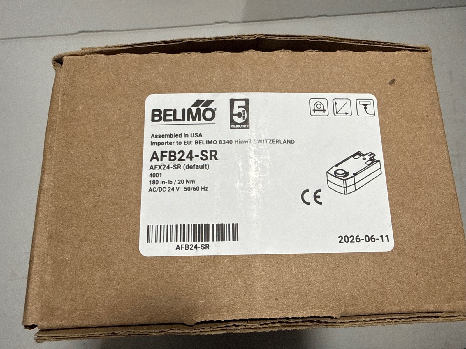 Belimo AFB24-SR 24V Spring Return Direct Mount HVAC Damper Actuator (NOS)
