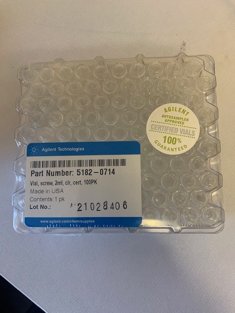 100 PK Agilent Autosampler Vials PN 5182-0714, screw, 2ml, cir 100 PK Agilent Autosampler Vials PN 5182-0714, screw, 2ml, cir