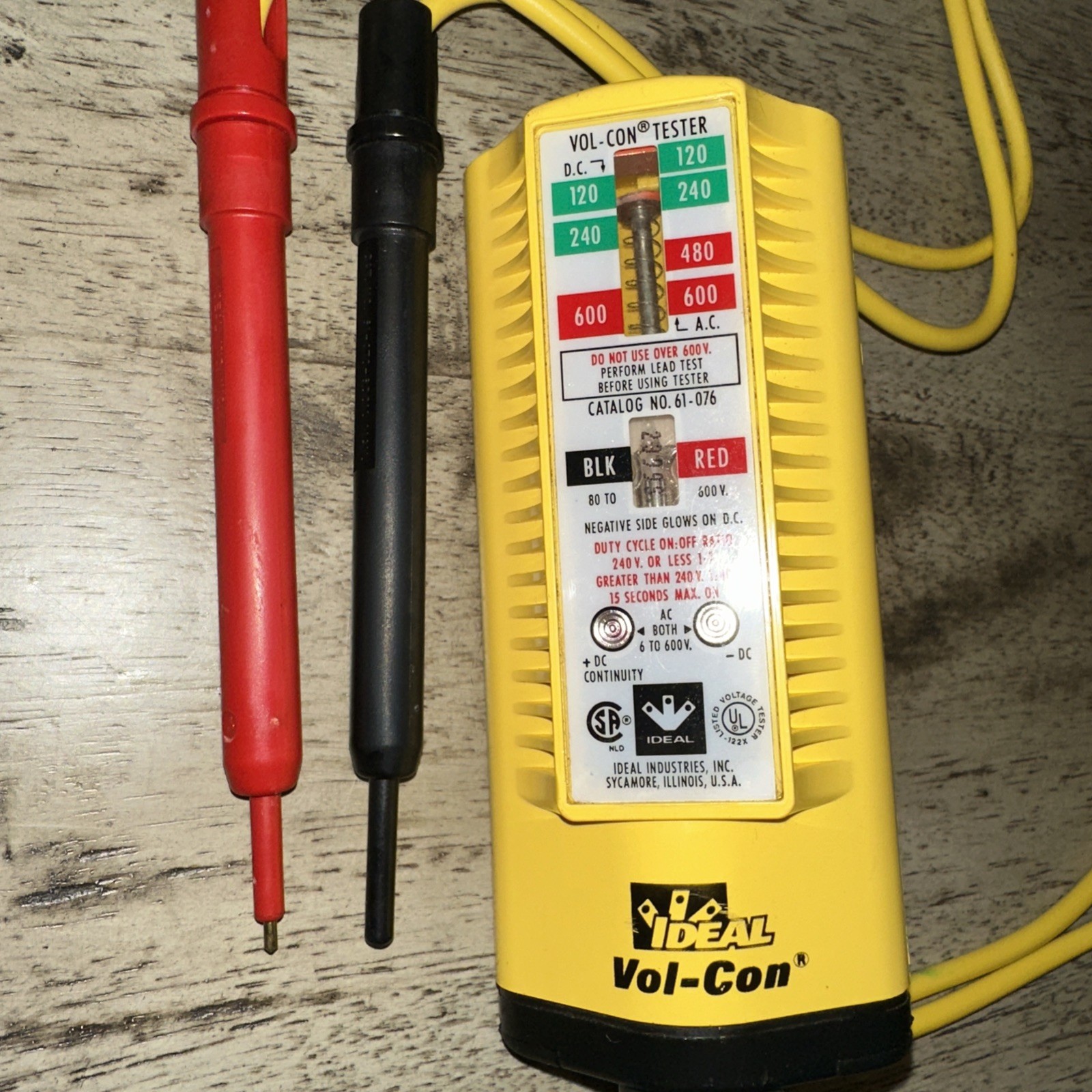 IDEAL 61-076 Vol-Con Solenoid Voltage/Continuity Tester with LED Lamp Indicator IDEAL 61-076 Vol-Con Solenoid Voltage/Continuity Tester with LED Lamp Indicator