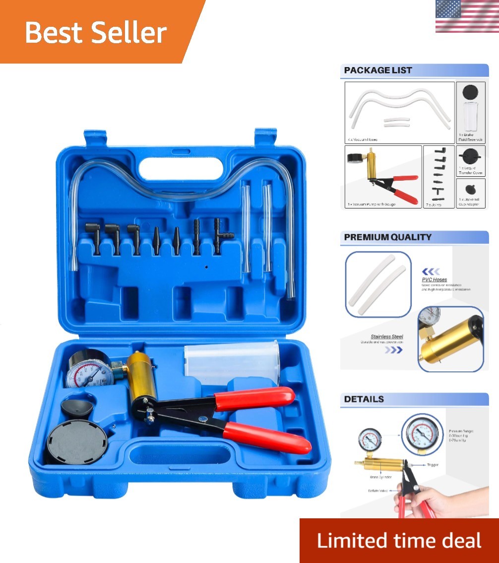 Portable Vacuum Gauge and Brake Bleeder Tool Set - Effortless Maintenance Portable Vacuum Gauge and Brake Bleeder Tool Set - Effortless Maintenance