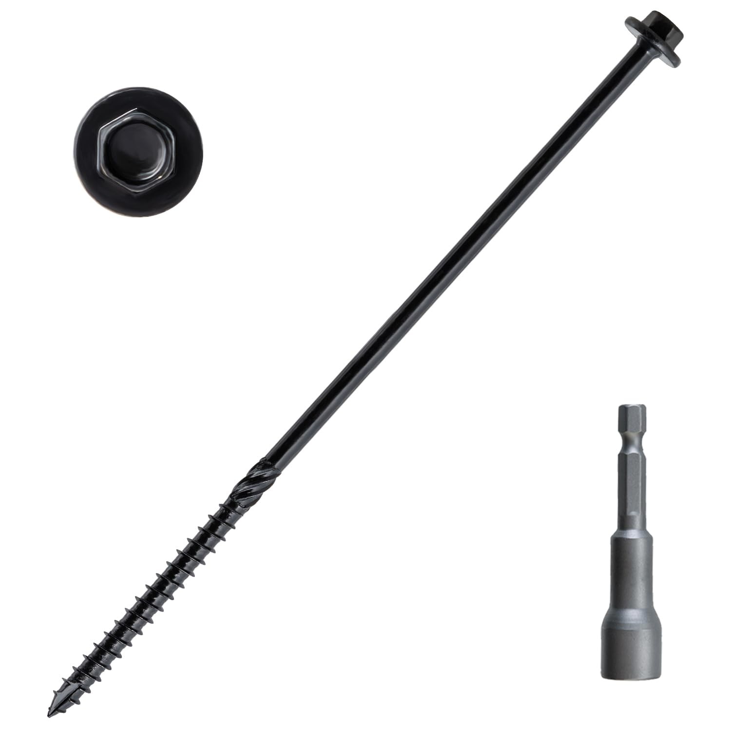 LIONMAX Structural Wood Lag Screws 10 Inch, 60-PCS, #14 X 10, Heavy Duty Rust Re LIONMAX Structural Wood Lag Screws 10 Inch, 60-PCS, #14 X 10, Heavy Duty Rust Re