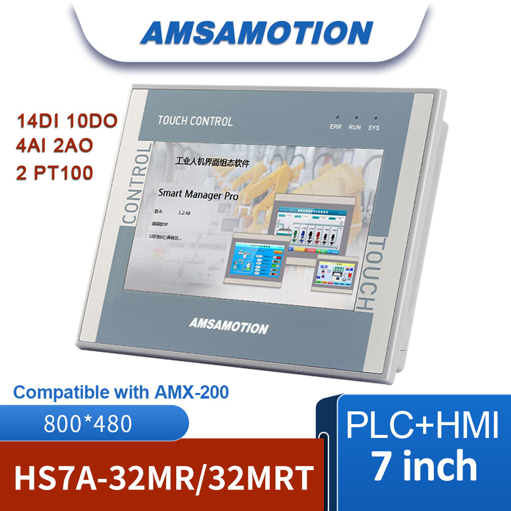 7\'\' PLC All in One AMX-S7-200 MR0701NE Ethernet Monitor 16DI 16DO 4AI 2AO HMI