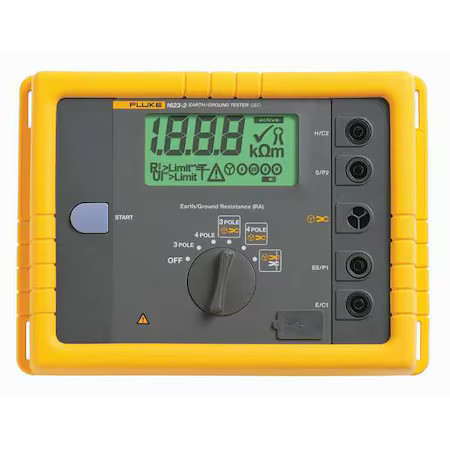 Fluke Fluke-1623-2 Earth Ground Tester, Lcd, 20 Kiloohm